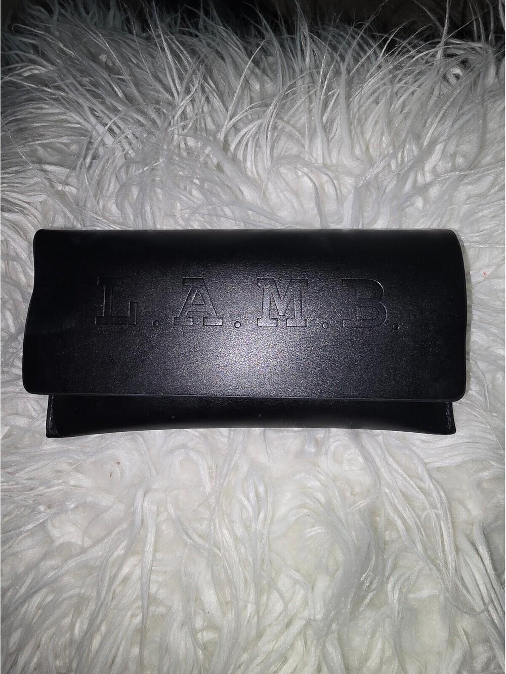 L.A.M.B. Black Leather Clutch Wallet